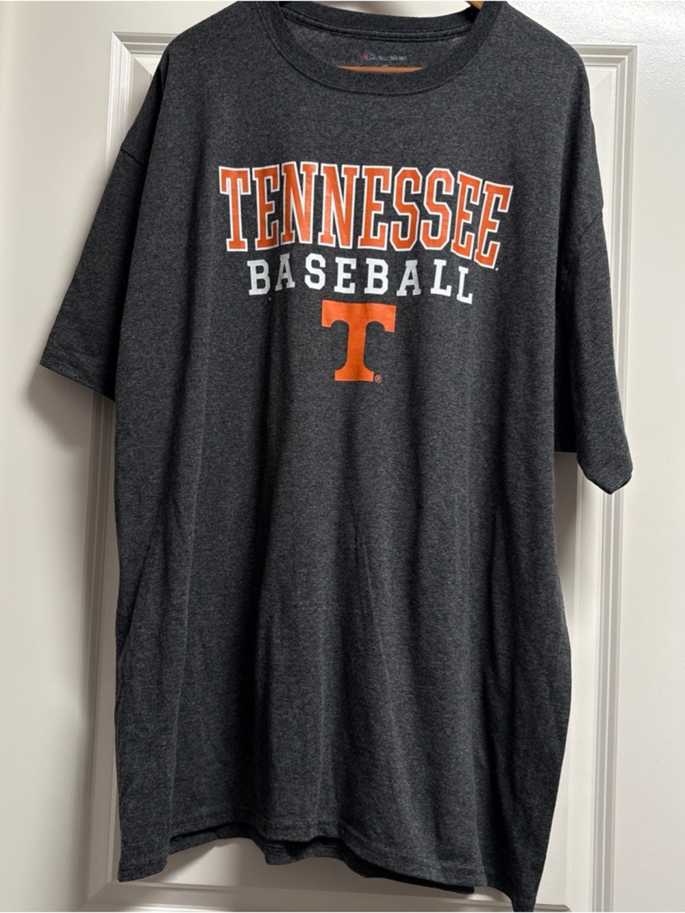 Tennessee Baseball Charcoal Tee with Orange Logo 2XL